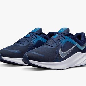 Nike Quest 5 Mens Midnight Navy Pure Platinum Running Shoes DD0204-400 Size 11